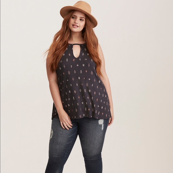 Torrid Geo Print Cutout tank - Picture 2 of 6
